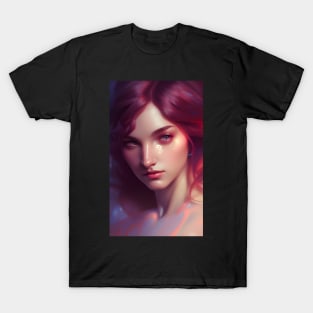 Pretty Shimmering Fantasy Witch Artwork T-Shirt